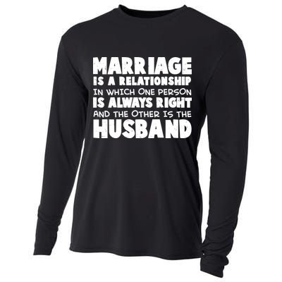 Marriage Is A Relationship Funny Husband Cooling Performance Long Sleeve Crew