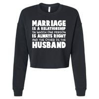 Marriage Is A Relationship Funny Husband Cropped Pullover Crew