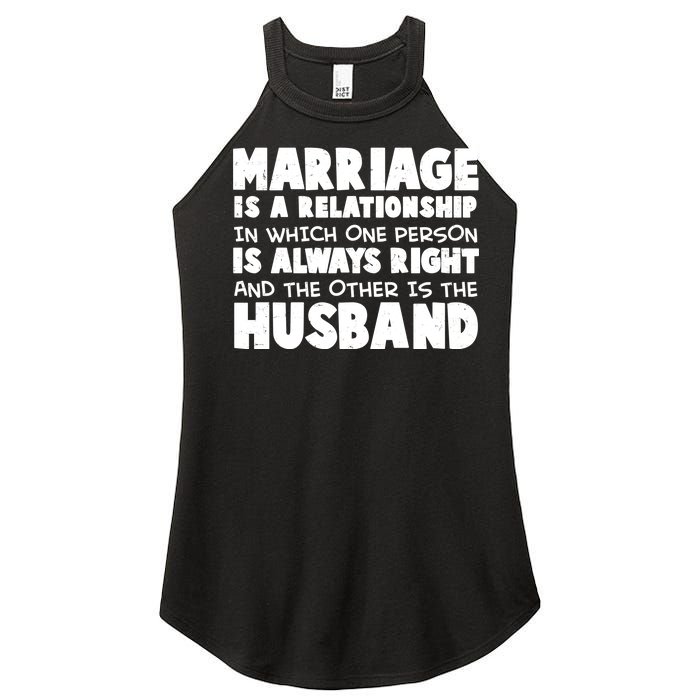 Marriage Is A Relationship Funny Husband Women's Perfect Tri Rocker Tank