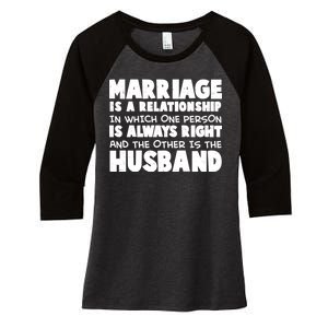 Marriage Is A Relationship Funny Husband Women's Tri-Blend 3/4-Sleeve Raglan Shirt