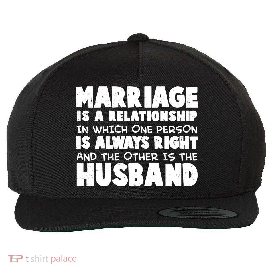 Marriage Is A Relationship Funny Husband Wool Snapback Cap