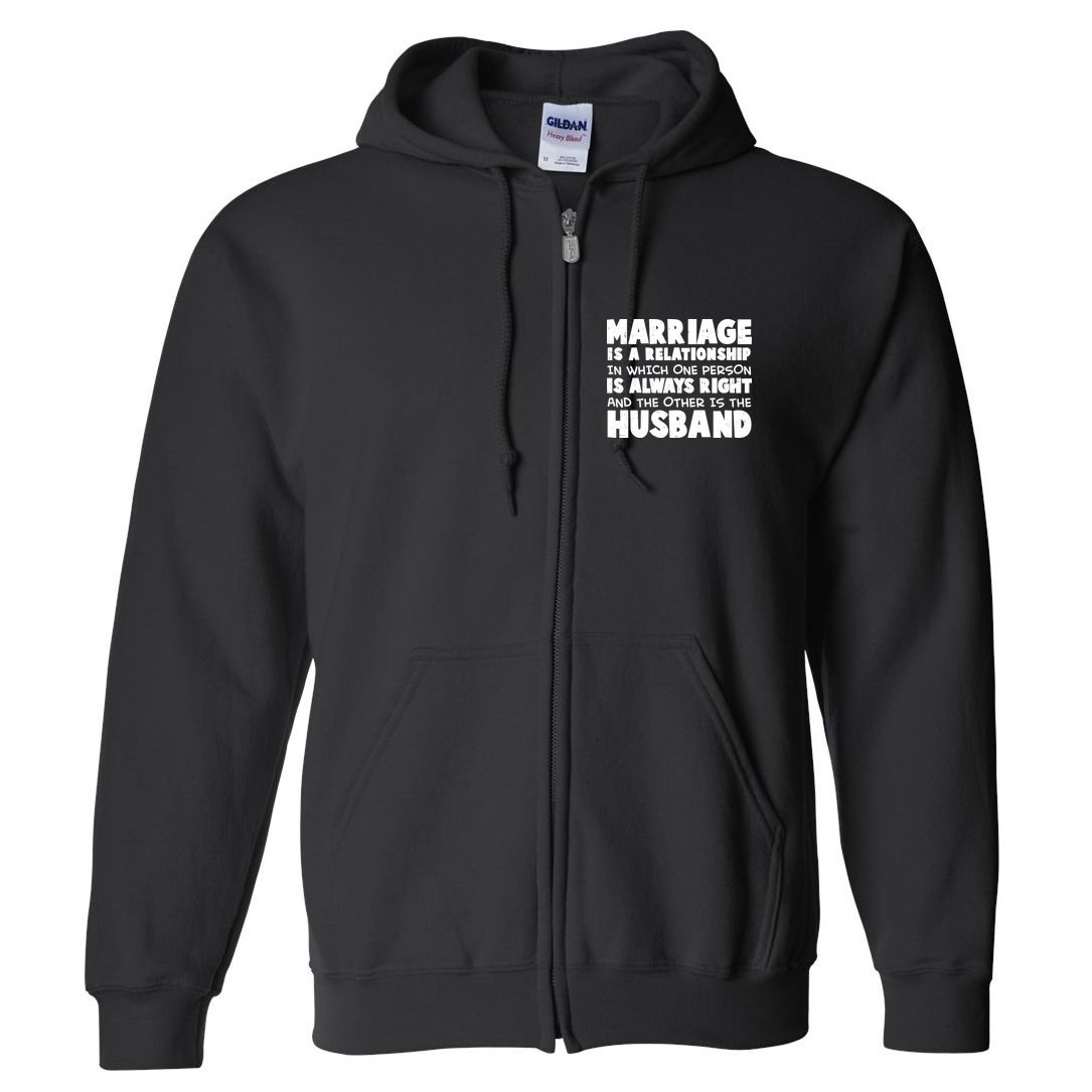 Marriage Is A Relationship Funny Husband Full Zip Hoodie