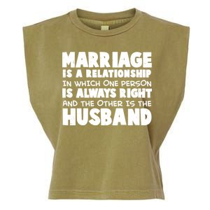 Marriage Is A Relationship Funny Husband Garment-Dyed Women's Muscle Tee