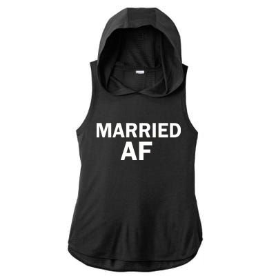 Married AF Ladies PosiCharge Tri-Blend Wicking Draft Hoodie Tank