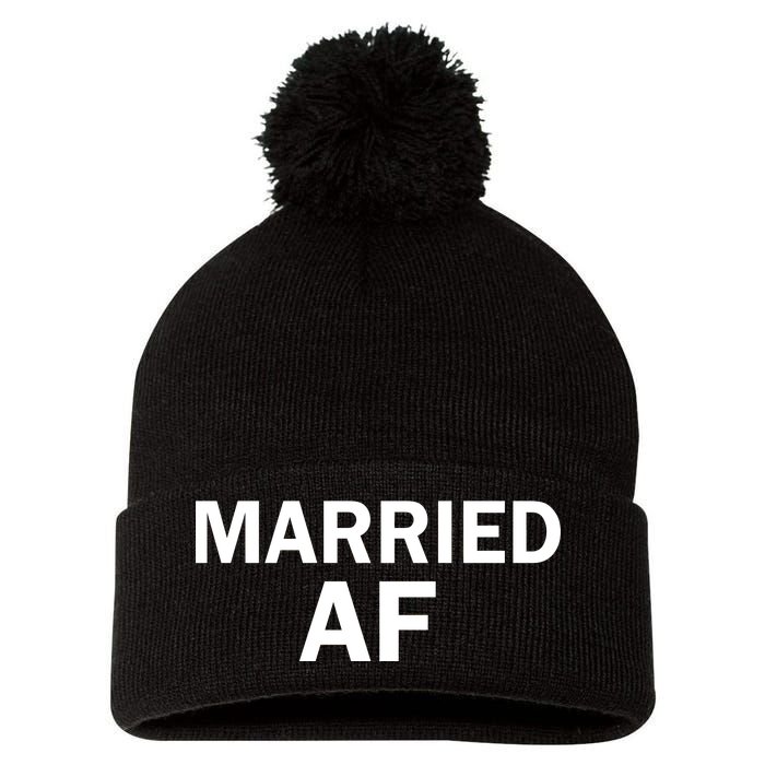 Married AF Pom Pom 12in Knit Beanie