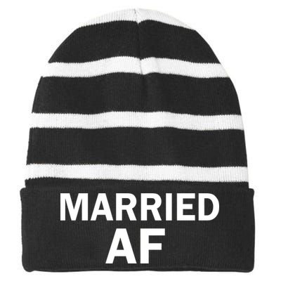 Married AF Striped Beanie with Solid Band