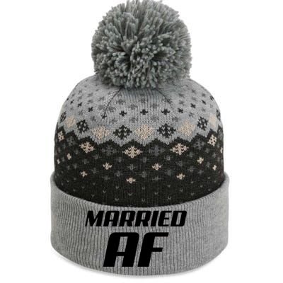 Married AF Funny Marriage Wedding The Baniff Cuffed Pom Beanie