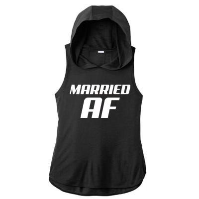 Married AF Funny Marriage Wedding Ladies PosiCharge Tri-Blend Wicking Draft Hoodie Tank