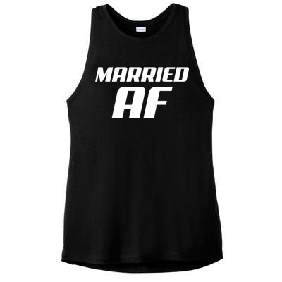 Married AF Funny Marriage Wedding Ladies PosiCharge Tri-Blend Wicking Tank