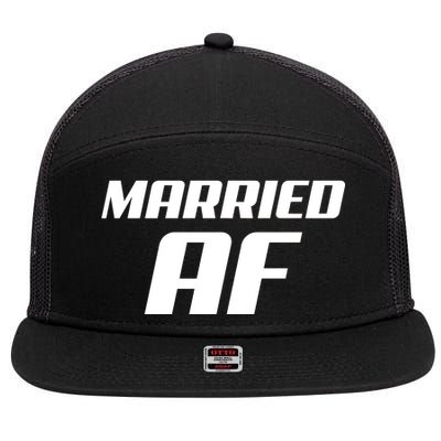 Married AF Funny Marriage Wedding 7 Panel Mesh Trucker Snapback Hat