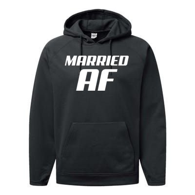 Married AF Funny Marriage Wedding Performance Fleece Hoodie