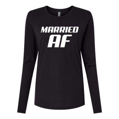 Married AF Funny Marriage Wedding Womens Cotton Relaxed Long Sleeve T-Shirt