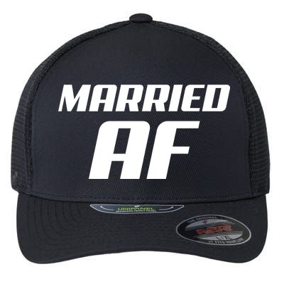 Married AF Funny Marriage Wedding Flexfit Unipanel Trucker Cap