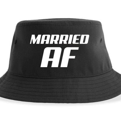 Married AF Funny Marriage Wedding Sustainable Bucket Hat