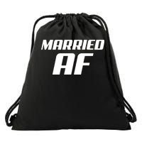 Married AF Funny Marriage Wedding Drawstring Bag