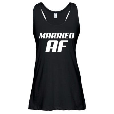 Married AF Funny Marriage Wedding Ladies Essential Flowy Tank