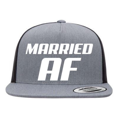 Married AF Funny Marriage Wedding Flat Bill Trucker Hat