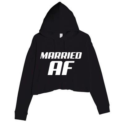 Married AF Funny Marriage Wedding Crop Fleece Hoodie