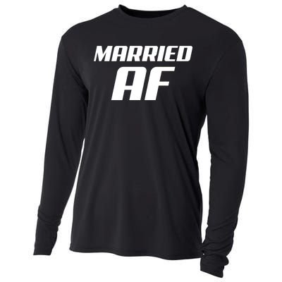 Married AF Funny Marriage Wedding Cooling Performance Long Sleeve Crew