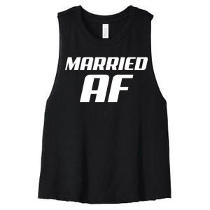 Married AF Funny Marriage Wedding Women's Racerback Cropped Tank