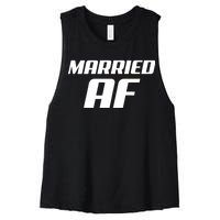 Married AF Funny Marriage Wedding Women's Racerback Cropped Tank