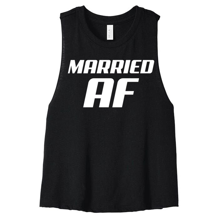 Married AF Funny Marriage Wedding Women's Racerback Cropped Tank