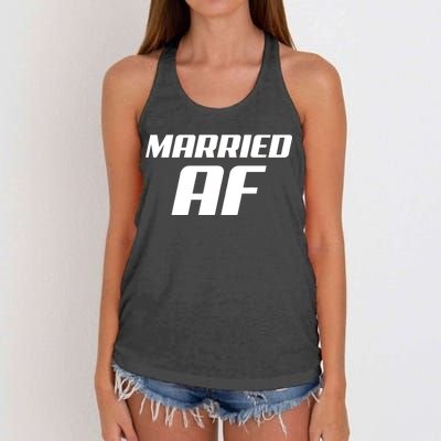 Married AF Funny Marriage Wedding Women's Knotted Racerback Tank