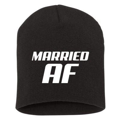 Married AF Funny Marriage Wedding Short Acrylic Beanie