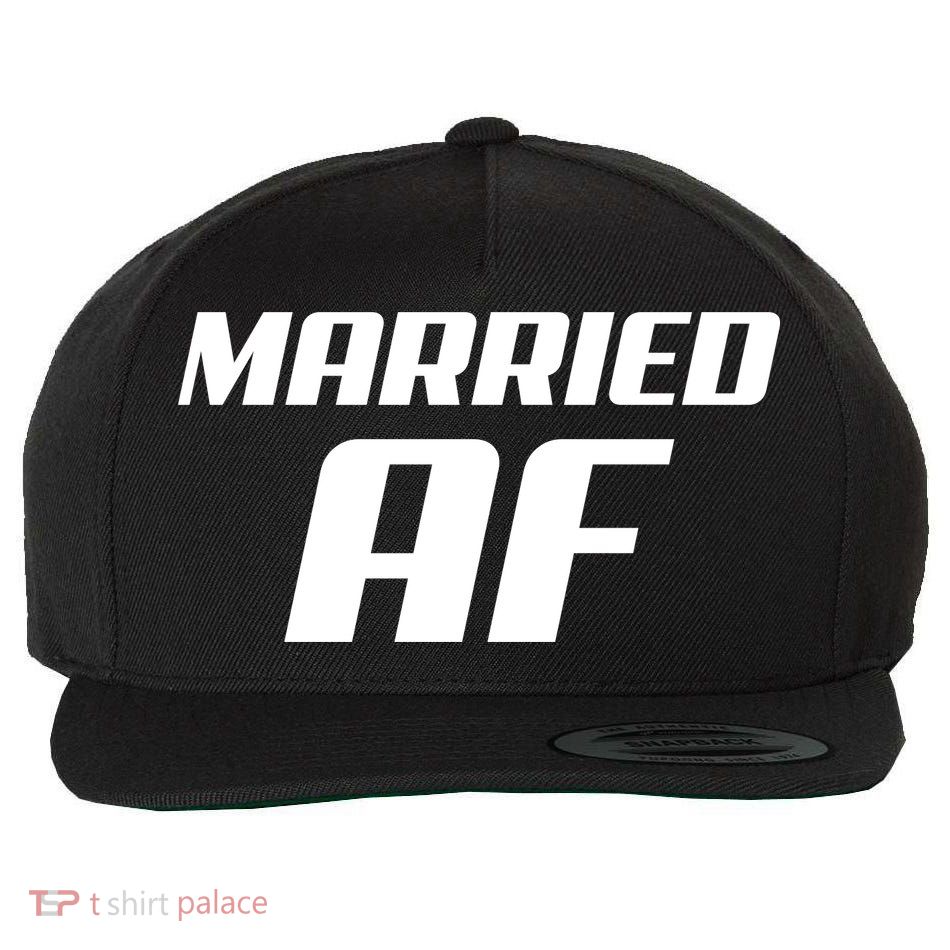 Married AF Funny Marriage Wedding Wool Snapback Cap