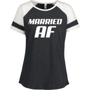 Married AF Funny Marriage Wedding Enza Ladies Jersey Colorblock Tee