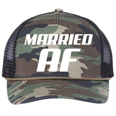 Married AF Funny Marriage Wedding Retro Rope Trucker Hat Cap