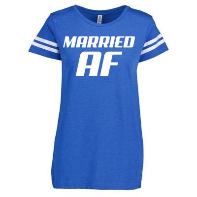 Married AF Funny Marriage Wedding Enza Ladies Jersey Football T-Shirt