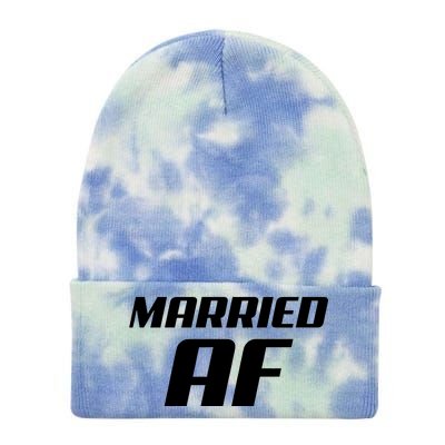 Married AF Funny Marriage Wedding Tie Dye 12in Knit Beanie