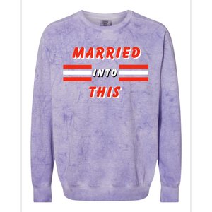 Married Into This Cleveland Football Fan Colorblast Crewneck Sweatshirt