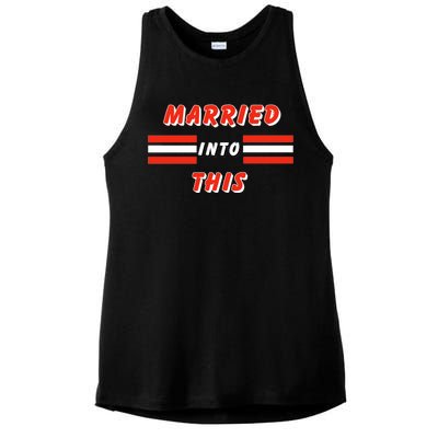 Married Into This Cleveland Football Fan Ladies PosiCharge Tri-Blend Wicking Tank