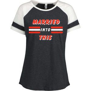 Married Into This Cleveland Football Fan Enza Ladies Jersey Colorblock Tee