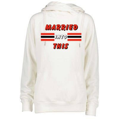 Married Into This Cleveland Football Fan Womens Funnel Neck Pullover Hood