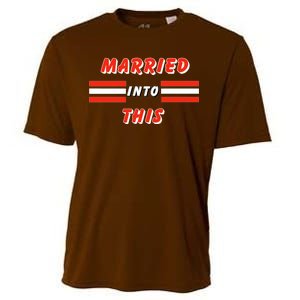 Married Into This Cleveland Football Fan Cooling Performance Crew T-Shirt