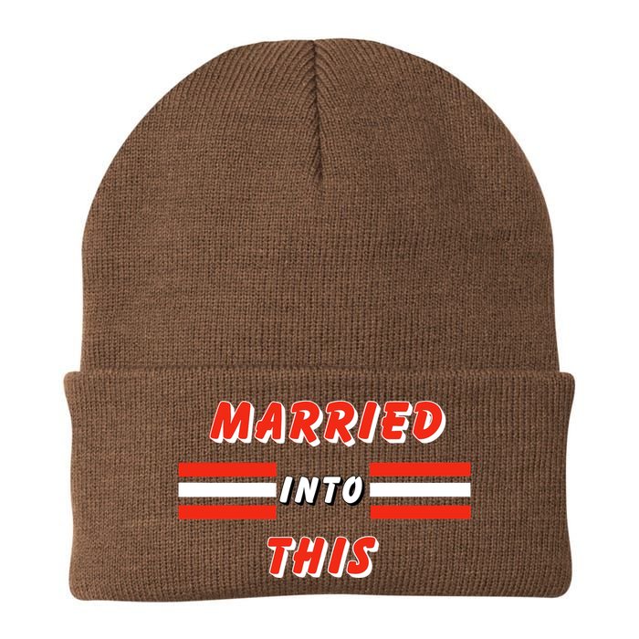 Married Into This Cleveland Football Fan Knit Cap Winter Beanie