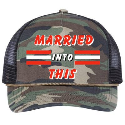 Married Into This Cleveland Football Fan Retro Rope Trucker Hat Cap