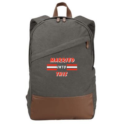 Married Into This Cleveland Football Fan Cotton Canvas Backpack