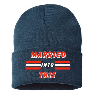 Married Into This Cleveland Football Fan Sustainable Knit Beanie