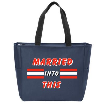 Married Into This Cleveland Football Fan Zip Tote Bag