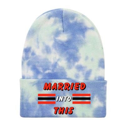 Married Into This Cleveland Football Fan Tie Dye 12in Knit Beanie