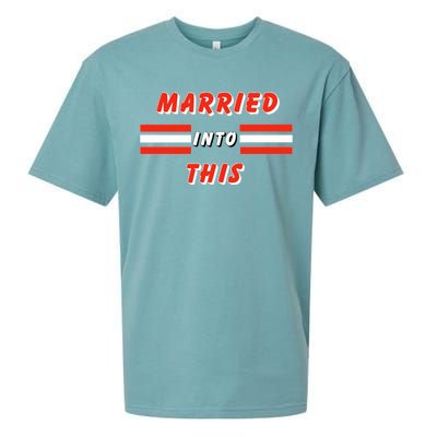 Married Into This Cleveland Football Fan Sueded Cloud Jersey T-Shirt