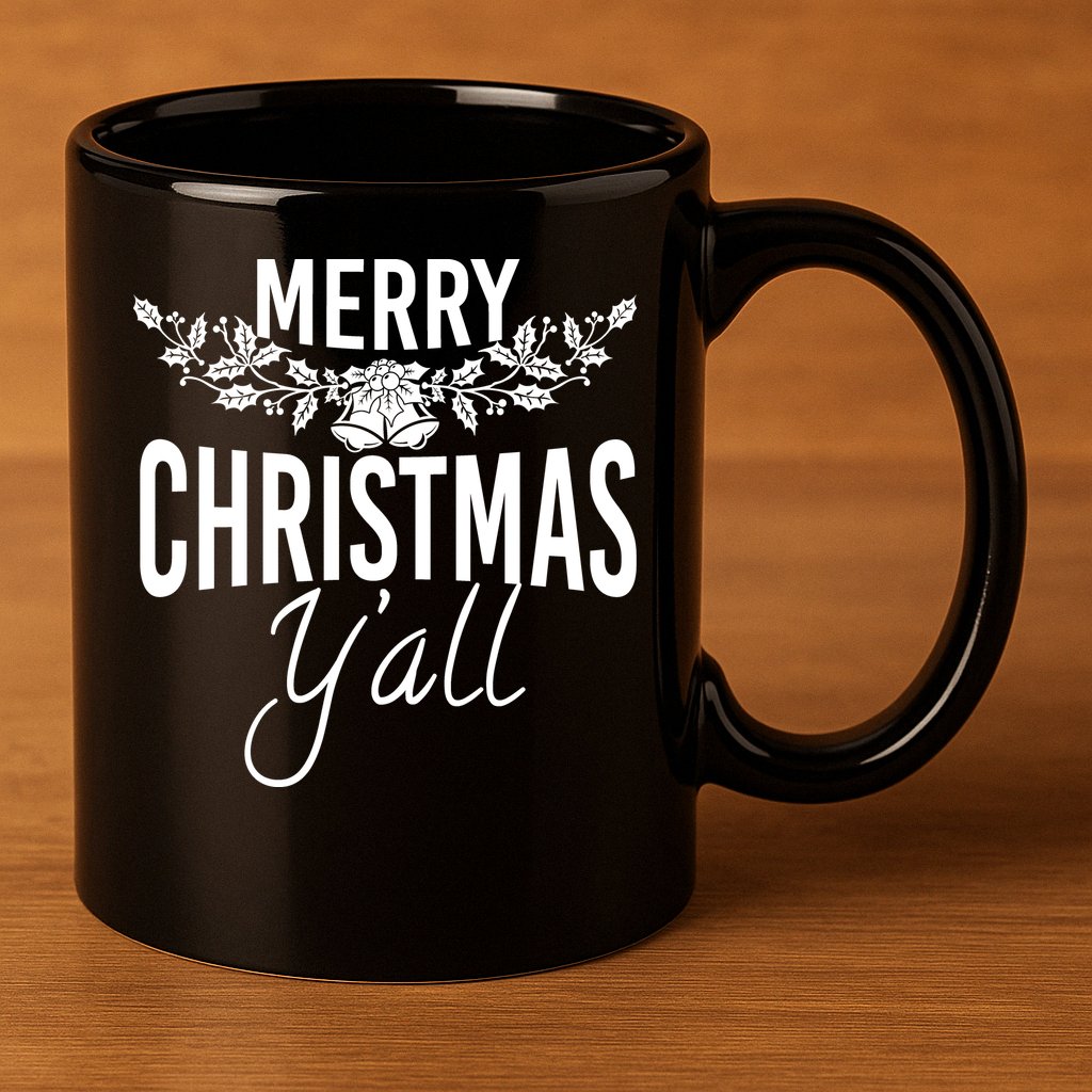 Marry Christmas Y'all 11oz C Handle Ceramic Mug