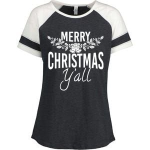 Marry Christmas Y'all Enza Ladies Jersey Colorblock Tee