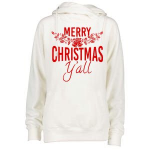 Marry Christmas Y'all Womens Funnel Neck Pullover Hood