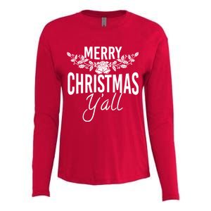 Marry Christmas Y'all Womens Cotton Relaxed Long Sleeve T-Shirt