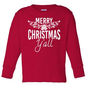 Marry Christmas Y'all Toddler Long Sleeve Shirt